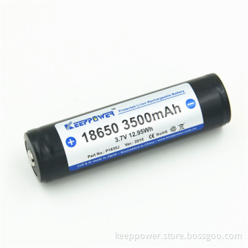 P1835J KeepPower flashlight battery li-ion 3500mah 18650 battery